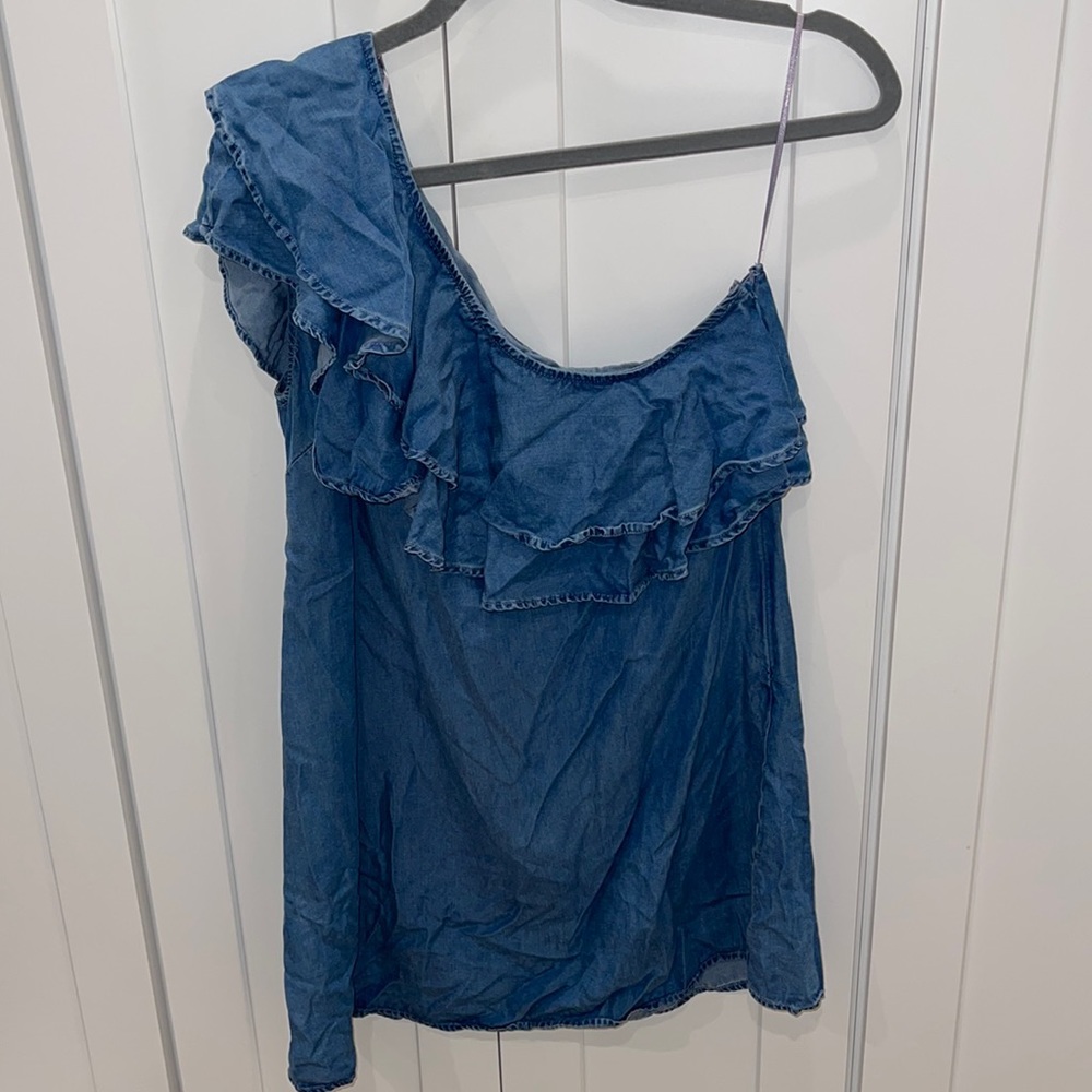 DENIM RUFFLE ZARA DRESS